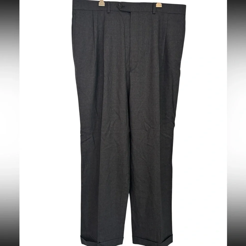 Ralph Lauren 100% Wool-Laine Dark Gray Classic Total Comfort Trousers